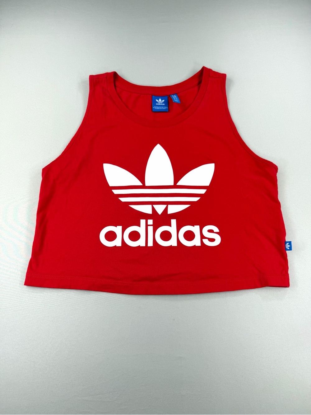 Adidas Originals Trefoil Crop Tank Top Red White Logo Women’s Small
